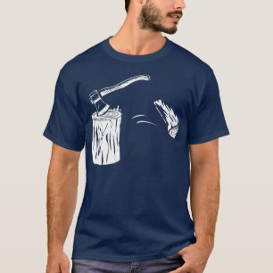 Hout Splitsen Ax Chopping Block Retro Firewood T-shirt