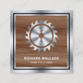 Hout Staal Circular Saw Handyman Carpenter Vierkante Visitekaartje (Voorkant)