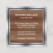 Hout Staal Circular Saw Handyman Carpenter Vierkante Visitekaartje (Achterkant)