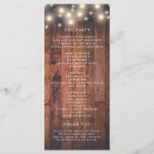 Hout String Licht Bruiloft Programmakaart (Achterkant)
