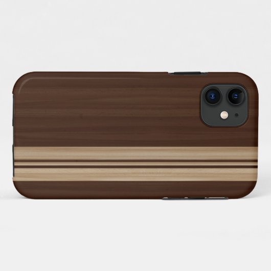 Hout Stripes iPhone 5 Hoesje - Surfboardstijl (Achterkant (horizontaal))