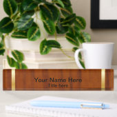 Hout Style Gold Bar, Bord Naambordje