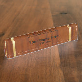 Hout Style Gold Bar, Bord Naambordje (Zijkant)