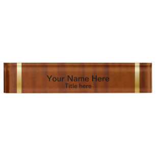Hout Style Gold Bar, Bord Naambordje