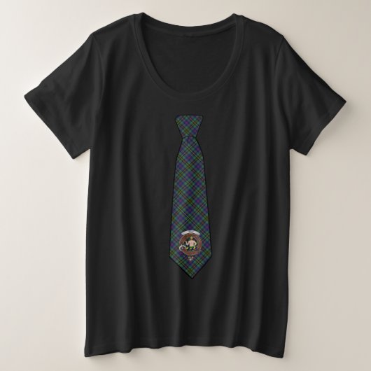 Hout Tartan Women's Plus Necktie Grote Maat T-shirt (Design voorkant)