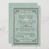 Hout teken bruiloft kaart (Voorkant / Achterkant)