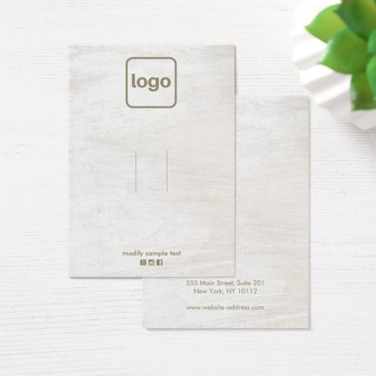 Hout toevoegen Logo-haaraccessoire of juwelier-dis Visitekaartje (Bureau)