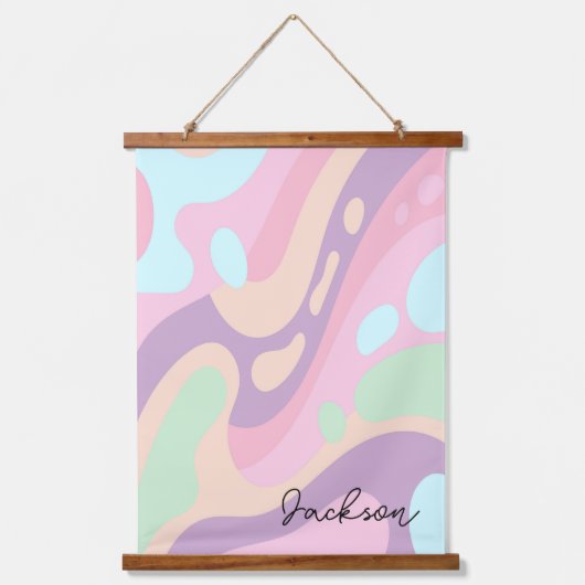 Hout Topped Tapestries Gelukkige Kleurrijke Pastel Hangend Wandkleed (Voorkant)