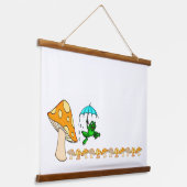 Hout Topped Wall Tapestry Mushroom Frog Hangend Wandkleed (Gebogen)