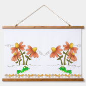 Hout Topped Wall Tapestry Paddenstoel Bloemen Bloe Hangend Wandkleed (Voorkant)