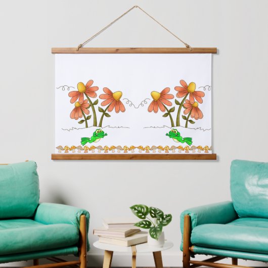 Hout Topped Wall Tapestry Paddenstoel Bloemen Bloe Hangend Wandkleed (Woonkamer)