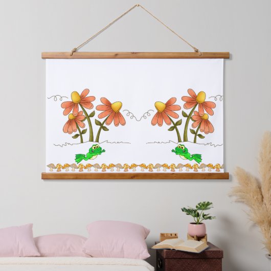 Hout Topped Wall Tapestry Paddenstoel Bloemen Bloe Hangend Wandkleed (Slaapkamer)
