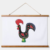 Hout Topped Wall Tapestry Rooster Hangend Wandkleed (Voorkant)