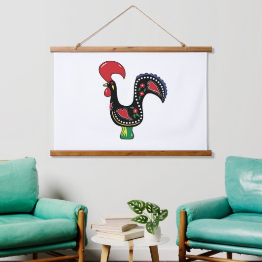 Hout Topped Wall Tapestry Rooster Hangend Wandkleed (Woonkamer)