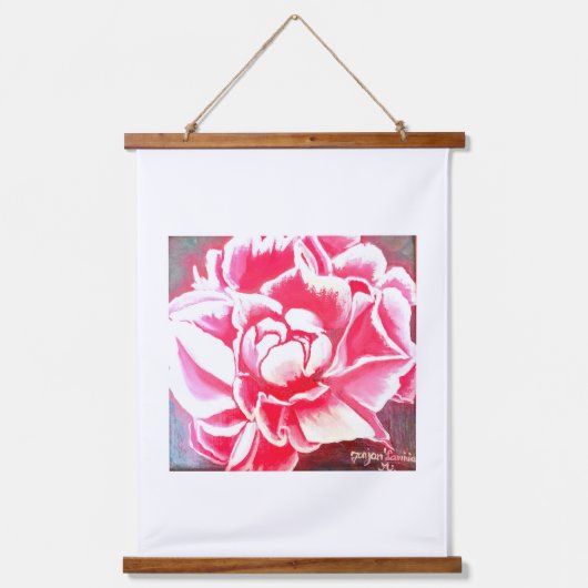 Hout Topped Wandtapijt bloemen pioen Hangend Wandkleed (Voorkant 3)