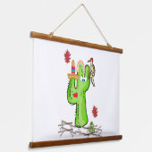 Hout Topped Wandtapijt Cactus Slangenvogel Hangend Wandkleed (Gebogen)