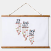 Hout Topped Wandtapijt Cat Kitten Hangend Wandkleed (Voorkant)
