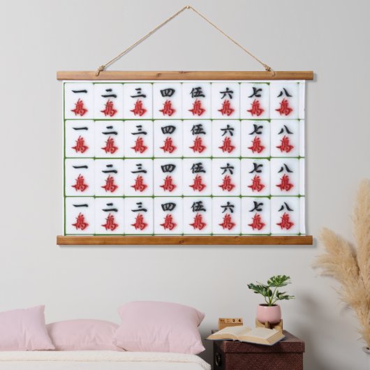 Hout Topped Wandtapijt Mahjong Hangend Wandkleed (Slaapkamer)