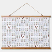 Hout Topped Wandtapijt Mahjong Hangend Wandkleed (Voorkant)