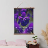 Hout Topped Wandtapijt met Iris Bloemen Hangend Wandkleed (Slaapkamer)