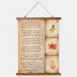 Hout Topped Wandtapijt met Thanksgiving Gedicht Hangend Wandkleed