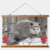 Hout Topped Wandtapijt Opossum Natuur Hangend Wandkleed (Voorkant)