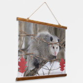 Hout Topped Wandtapijt Opossum Natuur Hangend Wandkleed (Gebogen)