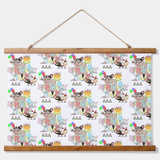 Hout Topped Wandtapijt Possum Verjaardag Hangend Wandkleed (Voorkant)
