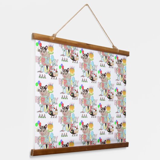 Hout Topped Wandtapijt Possum Verjaardag Hangend Wandkleed (Gebogen)