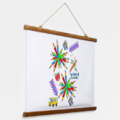 Hout Topped Wandtapijt Terug naar school is Cool Hangend Wandkleed (Gebogen)