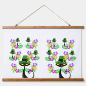 Hout Topped Wandtapijt Zwarte Kat Hangend Wandkleed (Voorkant)