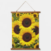 Hout Topped Wandtapijten Happy Sunflowers Hangend Wandkleed (Voorkant)