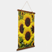 Hout Topped Wandtapijten Happy Sunflowers Hangend Wandkleed (Gebogen)