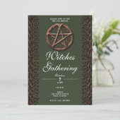 Hout Twig Pentacle Green Wicca Heksen Verzamelen Kaart (Staand voorkant)