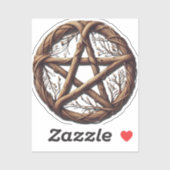 Hout Twig Pentacle Wiccan bruiloft Sticker (Vel)