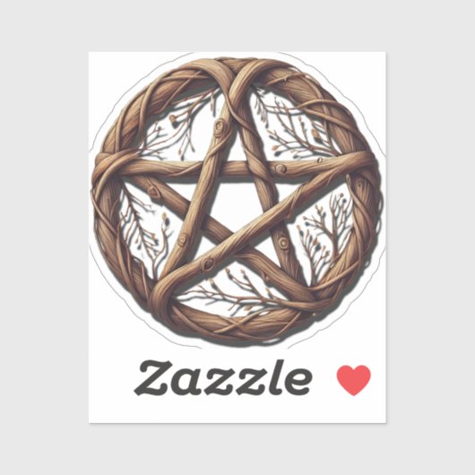 Hout Twig Pentacle Wiccan bruiloft Sticker (Vel)