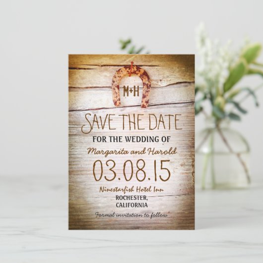 hout uit bijtende hoefijzers, met uitzondering van save the date (Staand voorkant)