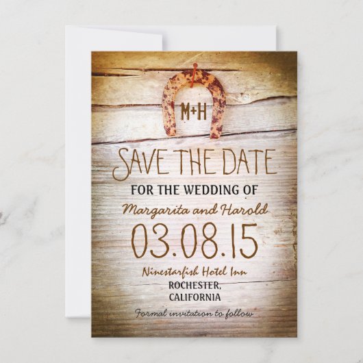 hout uit bijtende hoefijzers, met uitzondering van save the date (Voorkant)