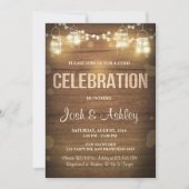 Hout uitnodiging viering BBQ Rustic Lights (Voorkant)