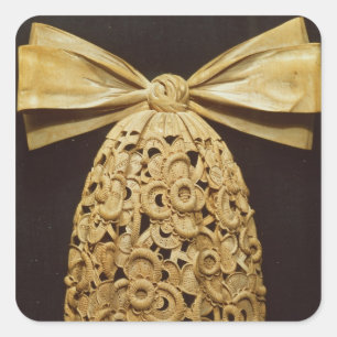 Hout van een kraukvat vierkante sticker