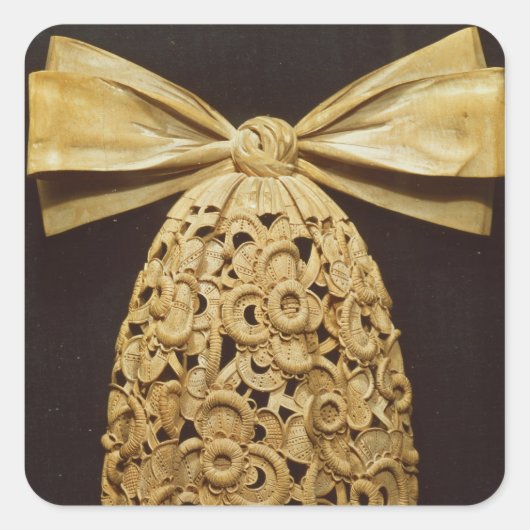 Hout van een kraukvat vierkante sticker (Voorkant)