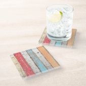 hout: veelkleurige gebarsten textuur. glazen onderzetter (Schuin)