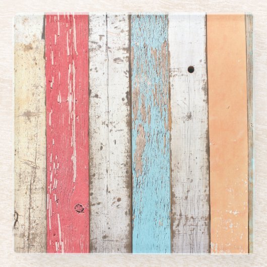 hout: veelkleurige gebarsten textuur. glazen onderzetter (Voorkant)