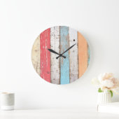 hout: veelkleurige gebarsten textuur. grote klok (Huis)