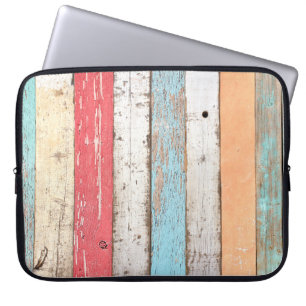 hout: veelkleurige gebarsten textuur. laptop sleeve