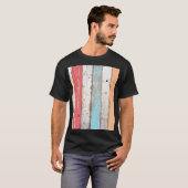  hout: veelkleurige gebarsten textuur. t-shirt (Voorkant volledig)