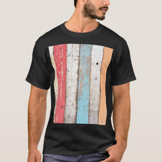 hout: veelkleurige gebarsten textuur. t-shirt