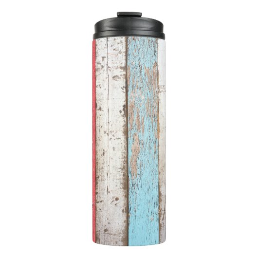  hout: veelkleurige gebarsten textuur. thermosbeker (Voorkant)