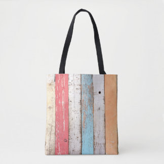  hout: veelkleurige gebarsten textuur. tote bag