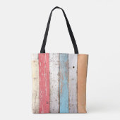  hout: veelkleurige gebarsten textuur. tote bag (Achterkant)
